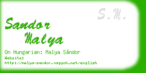 sandor malya business card